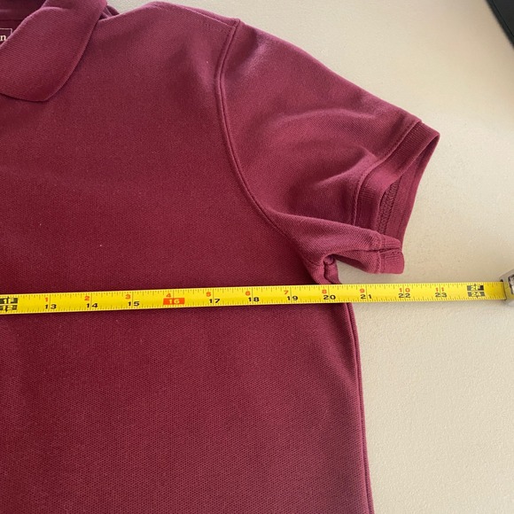 L.L.Bean Double L Relaxed Fit Polo Shirt Women Med Maroon Pique Knit Cotton NWT - Picture 7 of 8